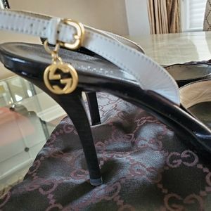 Gucci black and white pumps